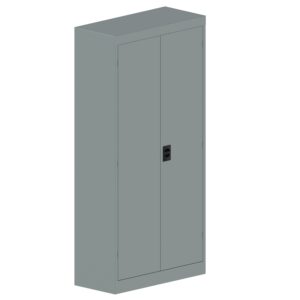 Armario metálico gris para oficina, ideal para almacenamiento de documentos y objetos en espacios la.