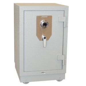 Caja fuerte de oficina con cerradura digital y protección robusta.