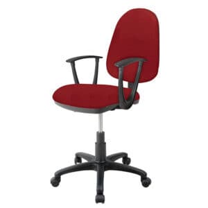 Silla Operativa con Brazos Clasica 1512 Tela Mini Color Rojo