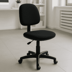 Silla de oficina ergonómica negra con respaldo y base ajustable, ideal para espacios de trabajo en c.