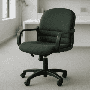Silla de oficina ergonómica negra para espacios de trabajo modernos.
