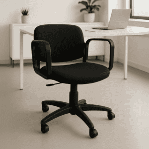 Silla de oficina ergonómica negra para espacios de trabajo modernos y cómodos. Ideal para oficinas y.