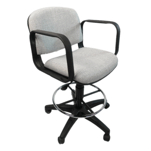 Silla Cajero Allegro con Brazos en Tela Addison Color Gris ClAro