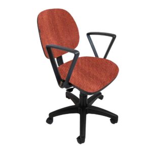 Silla Operativa con Brazos Regia 1011 Tela Addison Naranja