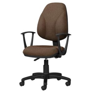 Silla Operativa con Brazos Tiempo 3511 Tela Mini Café