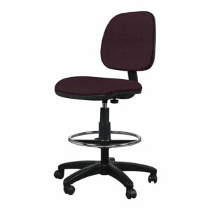 Silla Cajero Tiempo sin Brazos Aro Cromado 3507 Tela Mini Ciruela