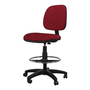 Silla Cajero Tiempo sin Brazos Aro Cromado 3507 Tela Mini Rojo