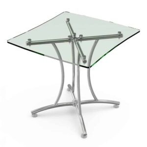 Mesa Palermo Cristal con Base Cromada 762c