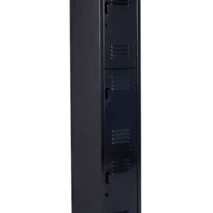 Locker Metálico 3 Puertas 1.80x38x45 Negro