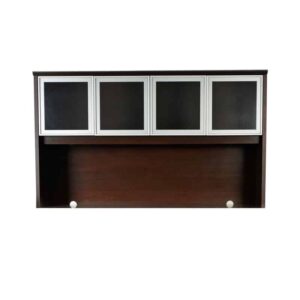 Librero Filo sobre Credenza con Puertas de Cristal 1.81x35x1.05 Walnut