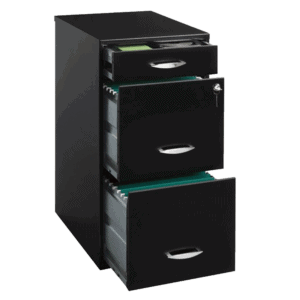 Archivero Vertical con 1 Papelero y 2 Archivos Negro