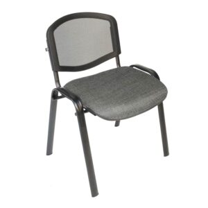 Silla Visita s/b Respaldo Mesh Tela Addison Color Gris ClAro