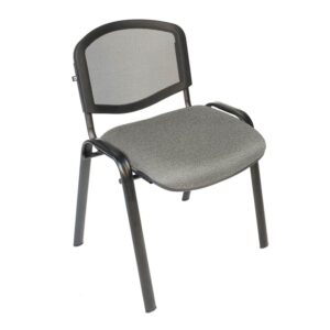 Silla Visita s/b Respaldo Mesh Tela Mini Color Acero