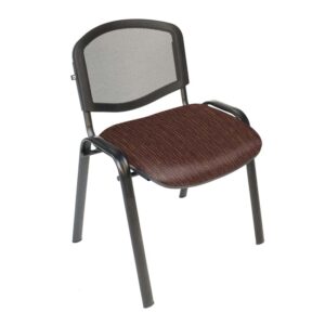 Silla Visita s/b Respaldo Mesh Tela Stanley Color Ciruela