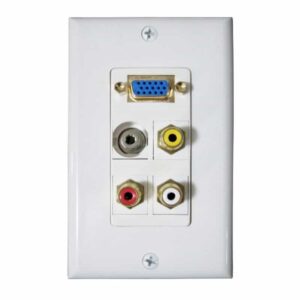 Wall plate con Conectores RedLeaf VGA, Audio, 3RCA