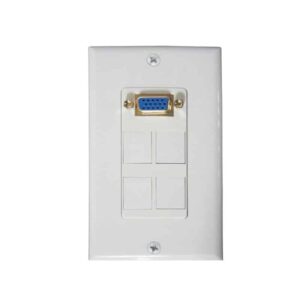 Wall plate con Conectores RedLeaf VGA, 4 Ciegos
