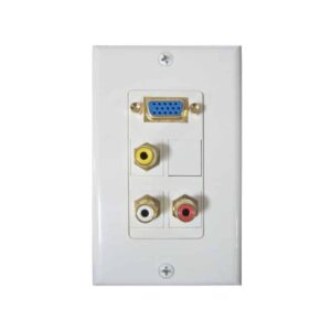 Wall plate con Conectores RedLeaf VGA3-RCA, Ciego