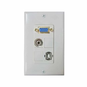 Wall plate con Conectores RedLeaf VGA, Audio, USB, 2 Ciegos