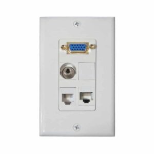 Wall plate con Conectores RedLeaf VGA, Audio, RJ45, RJ11, Ciego