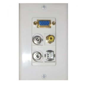 Wall plate con Conectores RedLeaf VGA, 2-Audio, RCA y USB