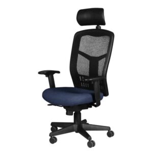 Sillón Ejecutivo en Malla Tela con Cabecera Color Ocean