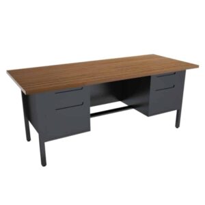 Escritorio 2 Pedestales 1.82 Nova Metálico Negro