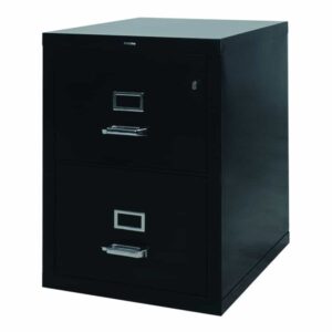Archivero 2 Gavetas Vertical Contra Incendio Metálico Negro