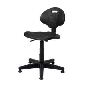Silla Operativa Industrial Polurietano Negro con Regaton