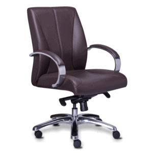 Sillón Ejecutivo Simil Piel Respaldo Medio RE-8001 Cafe