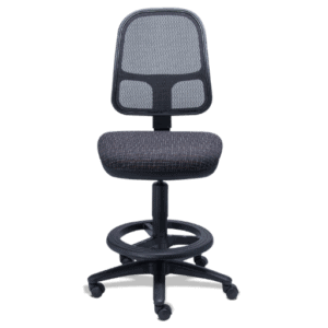 Silla Cajero RS-490/45 Asiento en Tela y Respaldo en Mesh Negro s/b con Aro de Nylon