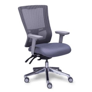 Silla Semi Ejecutiva Quadra Mesh y Tela Gris Estructura Gris
