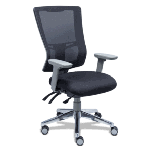 Silla Ejecutiva Quadra Mesh y Tela Negro Estructura Gris