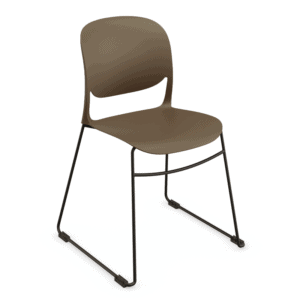 Silla de Visita 4 Puntos Multifuncional RE-615 Color Café, Base de trineo