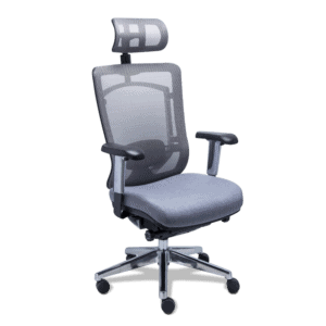 Silla de Oficina Ejecutiva c/cabecera Dynamic Mesh y Tela Gris