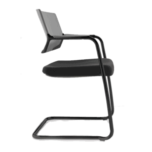 Silla de Visita Cool Respaldo en Polipropileno y Asiento en Tela, Estructura Negra