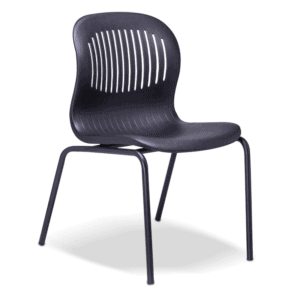 Silla de Visita Estibable para eventos en Polipropileno, Estructura Negra