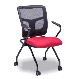 Silla de Visita RE-1515 multifuncional Mesh Negro Asiento Abatible con Rodajas