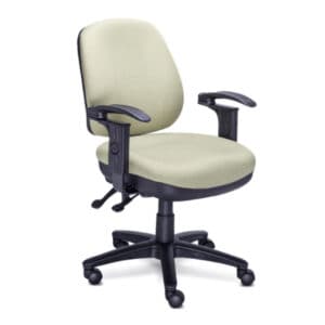 Silla Operativa RS-470 Tapizado en Tela Verde con Brazos