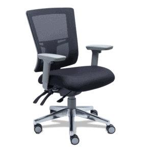Silla Semi Ejecutiva Quadra Mesh y Tela Negro Estructura Gris