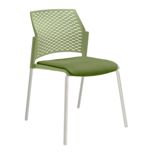 Silla de Visita Rewind Respaldo en Polipropileno y Asiento en Tela c/b, Estructura Cromada