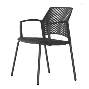 Silla de Visita Rewind Color Negro Estructura Negra