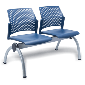 Banca Rewind 2 Plazas Color Azul Estructura Gris