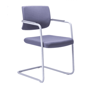 Silla de Visita Cool Respaldo en polipropileno y Asiento en Tela, Estructura negra