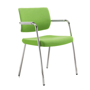 Silla de Visita Cool 4 Puntos Respaldo en Polipropileno y Asiento en Tela, Estructura Cromada