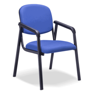 Silla de Visita Grand Confort Tapizado en Tela Azul c/b