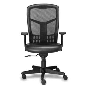 Silla Semi Ejecutiva RP-4501 Asiento en Piel y Respaldo en Mesh Negro, Estructura Negra