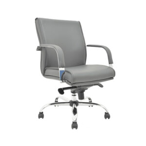 Silla Semi Ejecutiva  BM-4001 Asiento y Respaldo en Vinipiel Gris