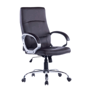 Silla Ejecutiva Klave 1110 en Vinipiel Negro, Estructura Cromada