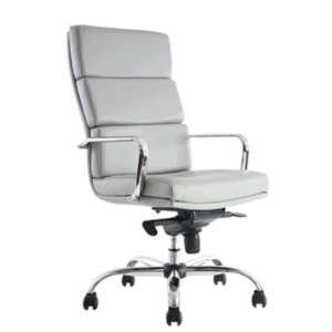 Silla Ejecutiva Estructura Cromada BM-1600 (New leather gris claro)