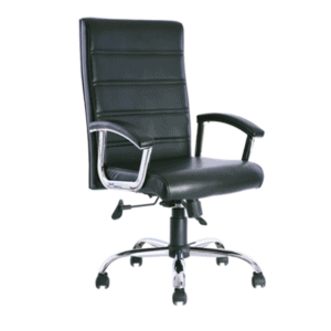 Silla Ejecutiva BM-1700 Asiento y Respaldo en Negro, Estructura Cromada